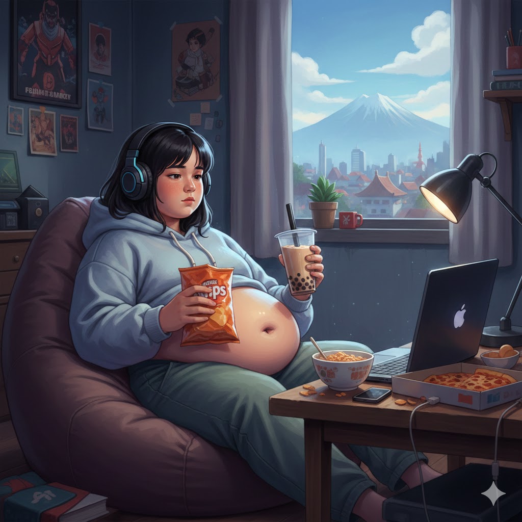 Ilustrasi AI obesitas