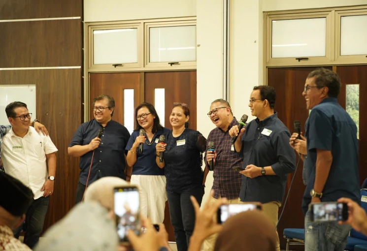 Mantan Gubernur DKI Jakarta, Anies Baswedan, menghadiri peringatan 35 Tahun Kongres Senat Mahasiswa sekaligus Reuni Pengurus Senat Mahasiswa dan BEM UGM