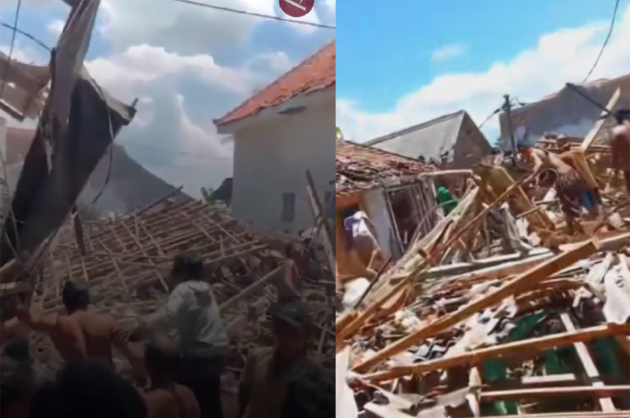 LULUH LANTAK: Ledakan hebat di Dusun Mimbo, Desa Sumberanyar, Kecamatan Banyuputih, Kabupaten Situbondo, Jawa Timur, Rabu (18/2/2026).