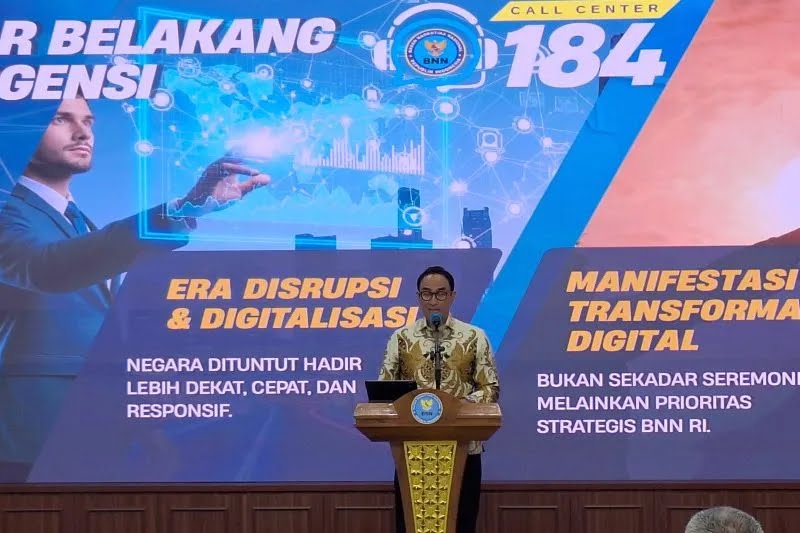 Suyudi Ario Seto dalam peluncuran BNN Call Center  (ANTARA/Fianda Sjofjan Rassat)