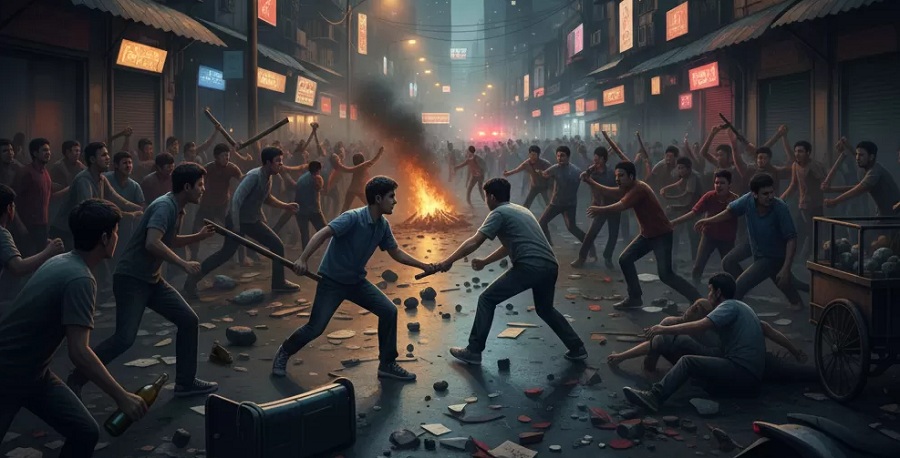 Ilustrasi perang sarung.