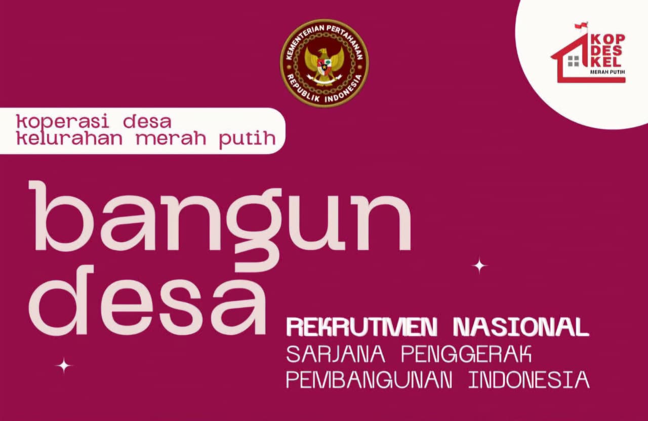 Rekrutmen Nasional Sarjana Penggerak Pembangunan Indonesia (SPPI) untuk program Koperasi Desa/Kelurahan Merah Putih (KDKMP) (Instagram @kemhanri).
