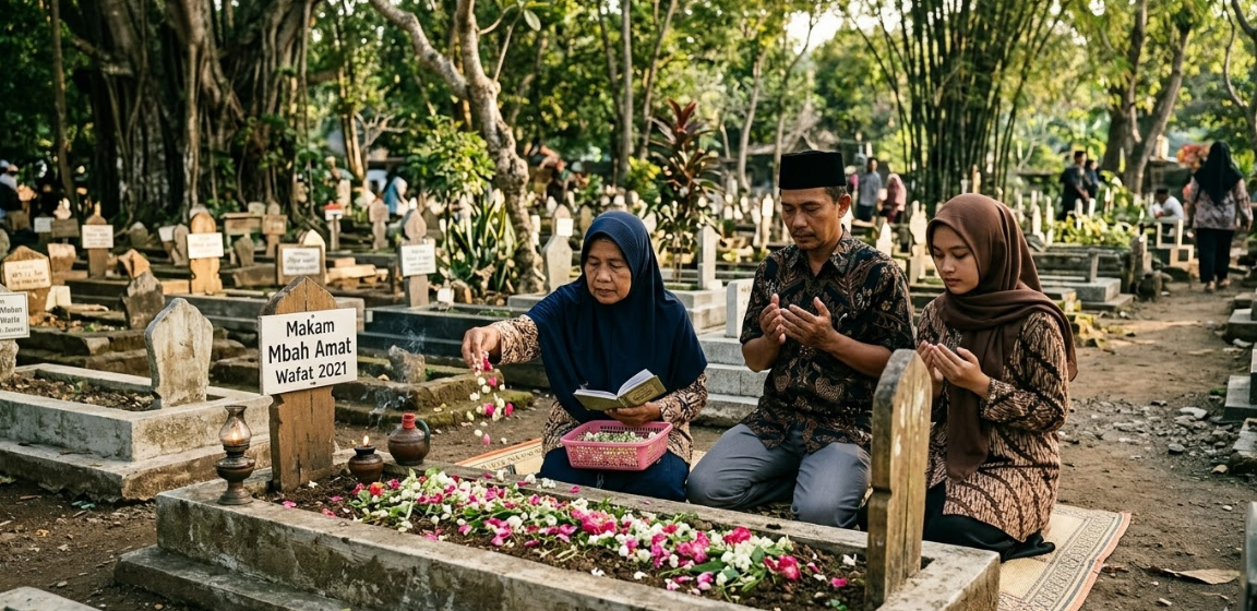 ilustrasi ziarah kubur