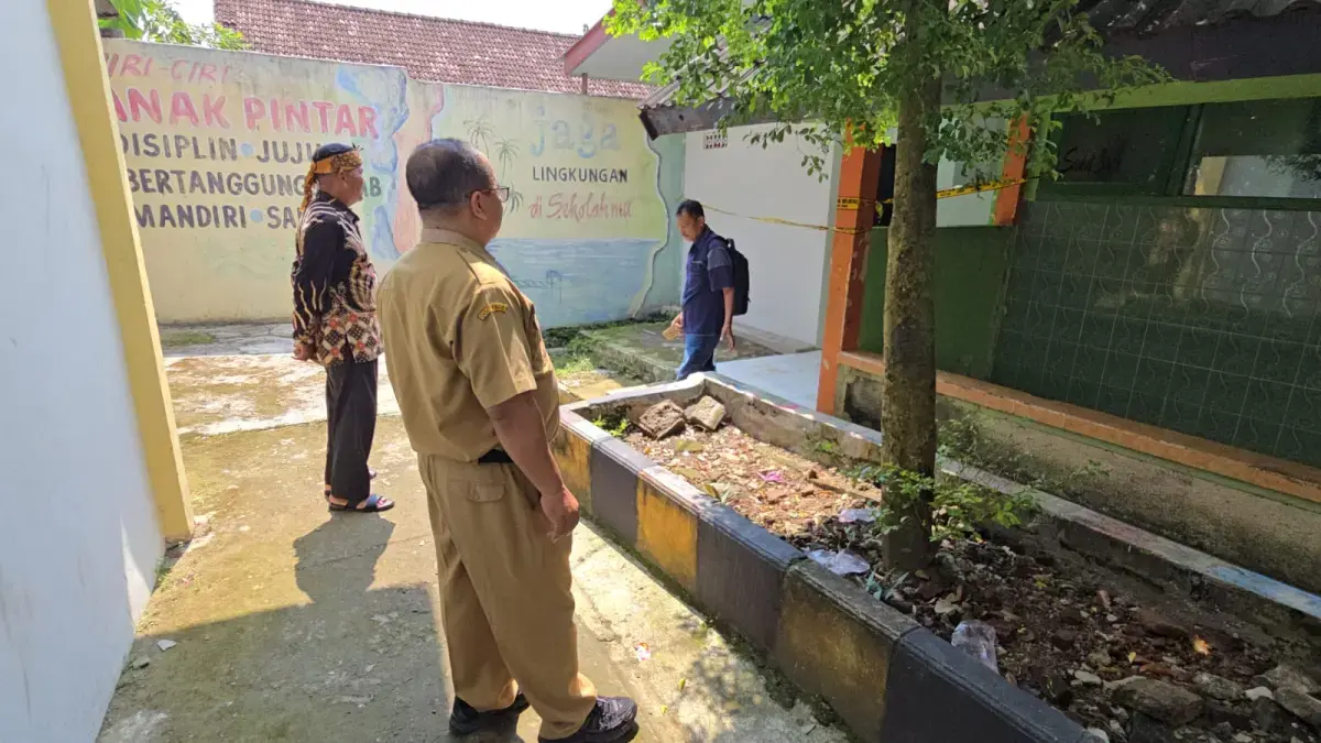 Lokasi perkelahian siswa hingga berujung maut di SMPN 2 Sumberlawang, Sragen. (Ahmad Khairudin/Radar Solo)