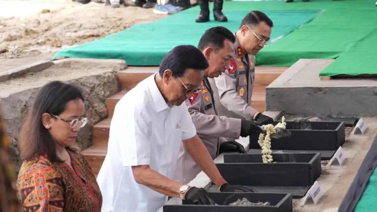 Proses dimulainya pembangunan Mapolda DIY di Godean, Sleman. (Guntur Aga Tirtana/Radar Purworejo)