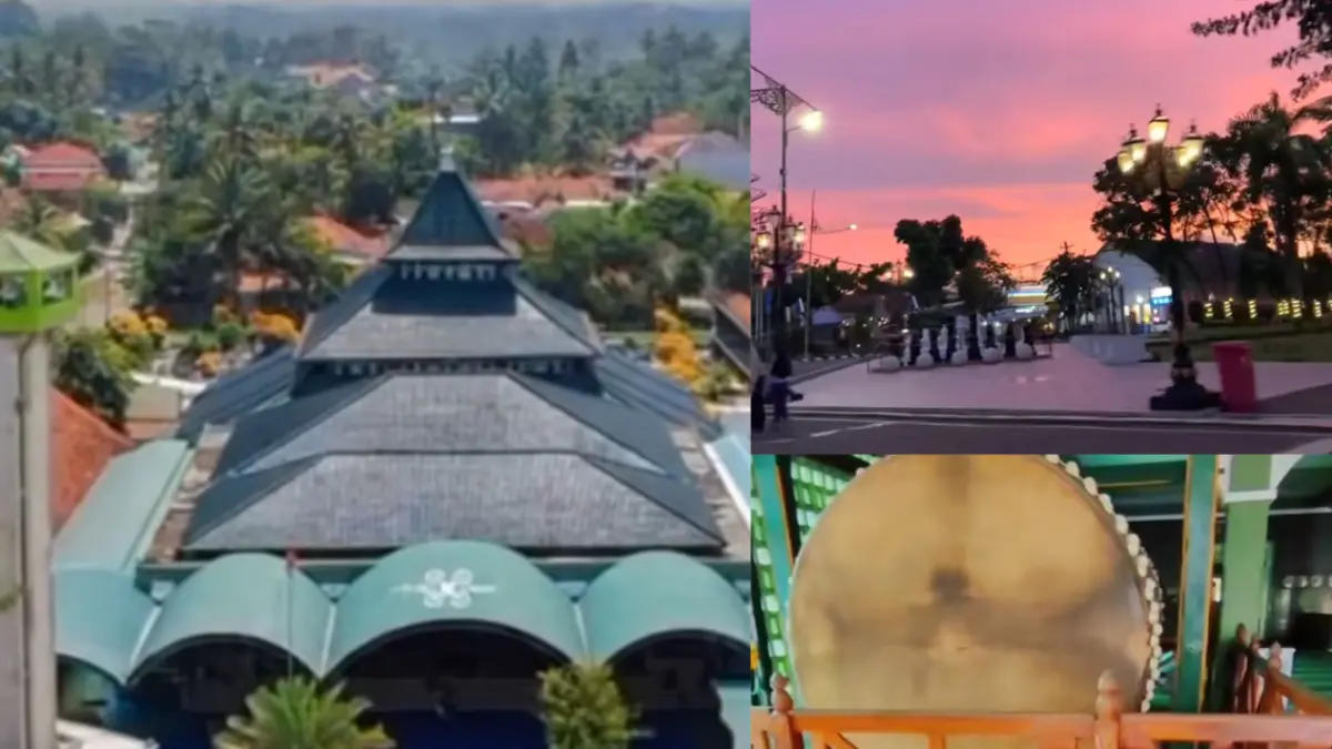 Alun-Alun Purworejo dan Masjid Agung Purworejo. (Kolase Berbagai Sumber)