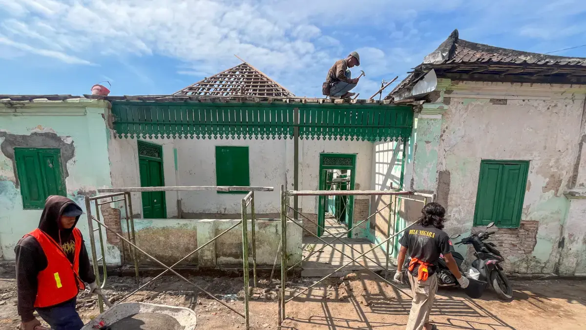 Rumah masa kecil Brigjen Slamet Riyadi di Serengan dipugar oleh Pemkot Solo. (M. Ihsan/Radar Solo)