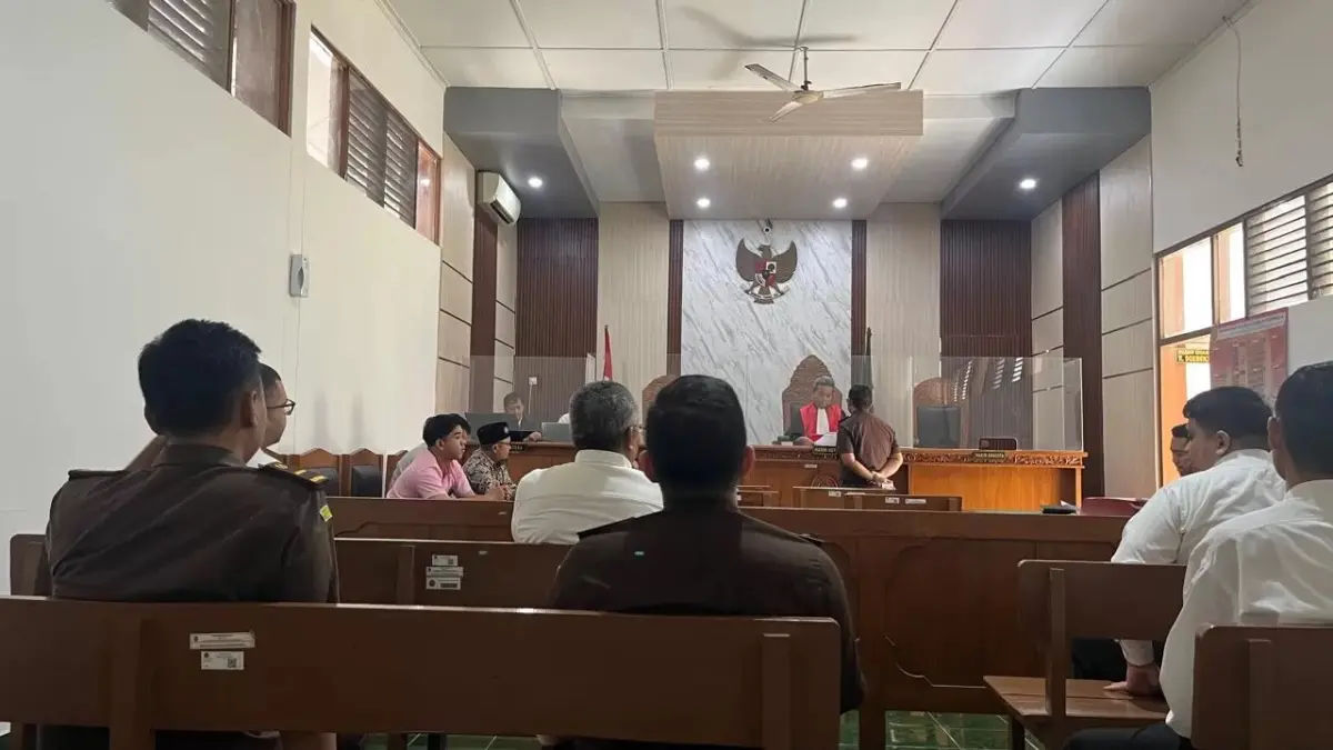 Ilustrasi sidang kasus korupsi Perumda Percada di PN Sukoharjo, 24 April 2025. Iwan Kawul/Radar Solo)