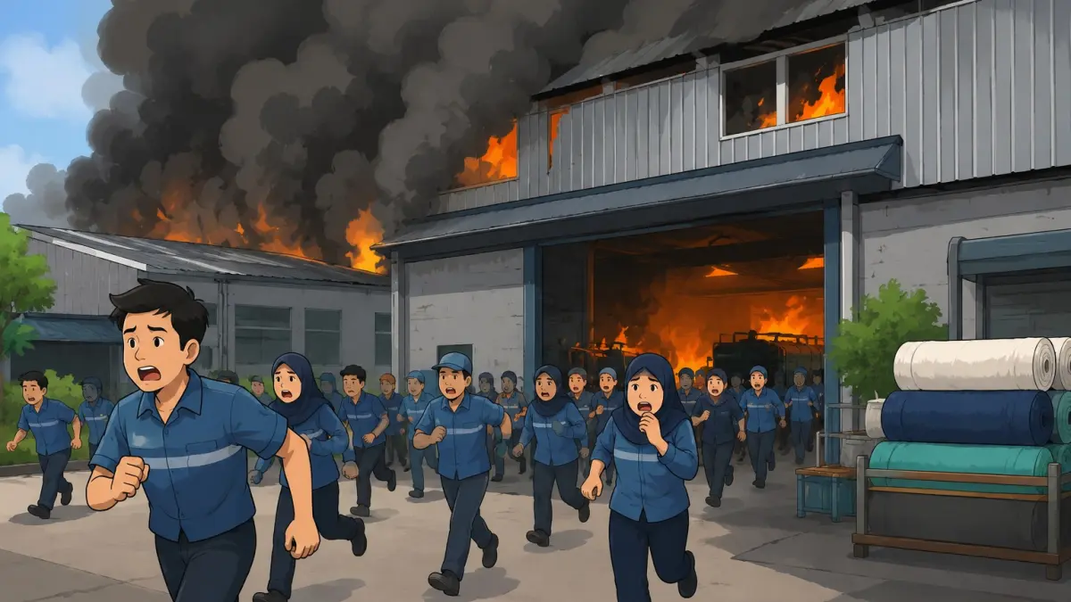 Ilustrasi kebakaran. (AI Generated)