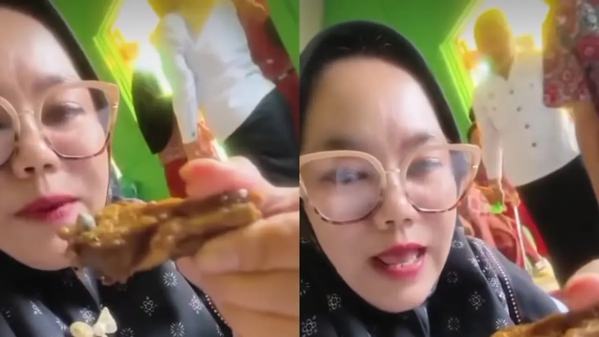 Peluru senapan angin di potongan daging menu MBG siswa. (Sumber: Tiktok @rilis.indonesia)