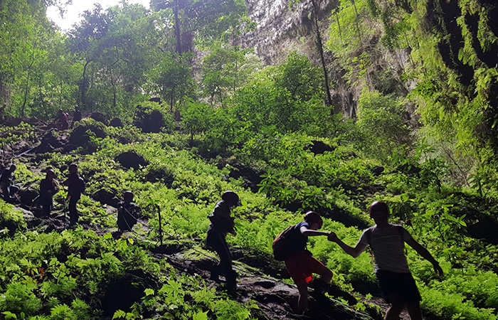 PERUT BUMI - Salah satu lokasi geosite Geopark Gunungsewu di Gua Jomblang wilayah Kapanewon Semanu.Gunawan/Radar Jogja
