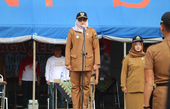 KONSOLIDASI: Pemkab Kulon Progo melalui BPBD Kulon Progo melakukan persiapan menghadapi pergantian musim dengan Apel Siaga Relawan Tahun 2023 di Lapangan Kepek Pengasih, (13/11).HENDRI UTOMO/RADAR JOGJA
