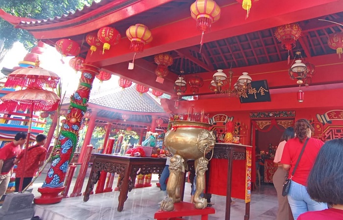 Suasana perayaan Imlek di Vihara Amurva Bhumi.