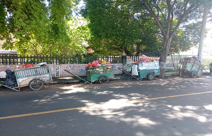 Tumpukan sampah yang terpantau di seputaran Kota Singaraja saat Hari Raya Galungan.