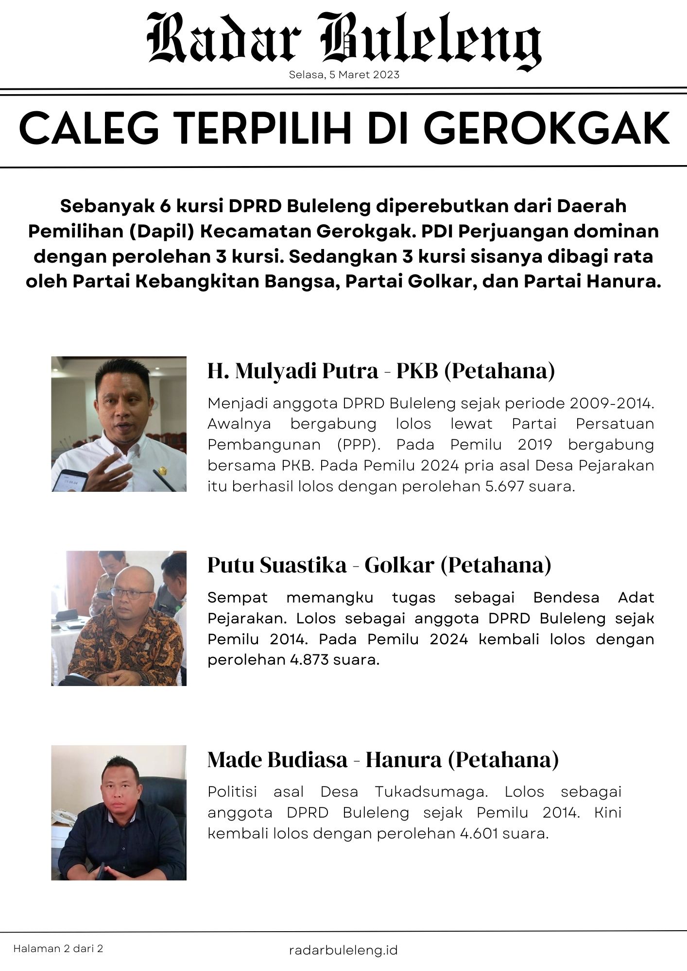 Caleg terpilih dari Dapil Kecamatan Gerokgak (Foto 1 dari 2)