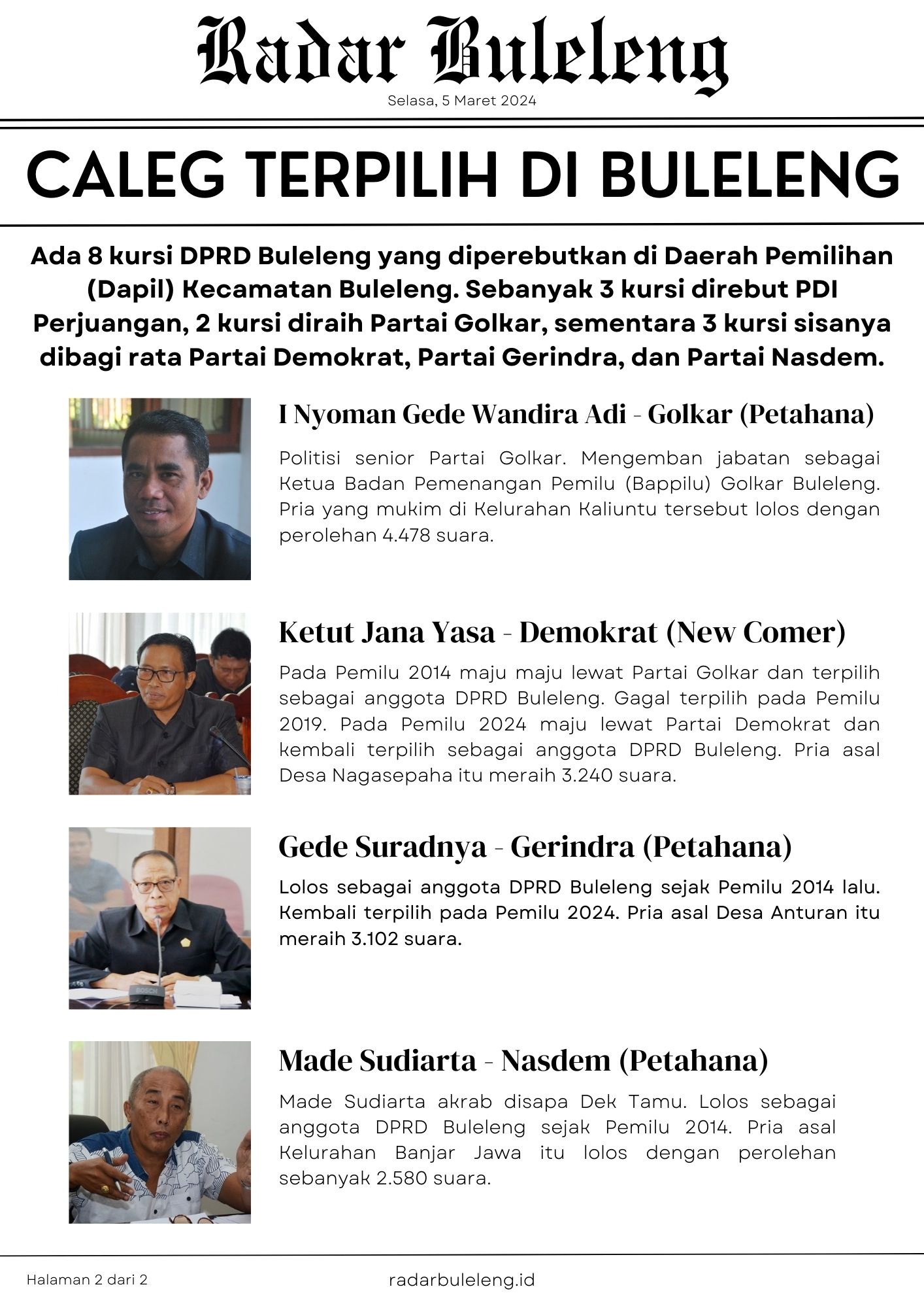 Caleg terpilih di Dapil Kecamatan Sukasada (Foto 2 dari 2)
