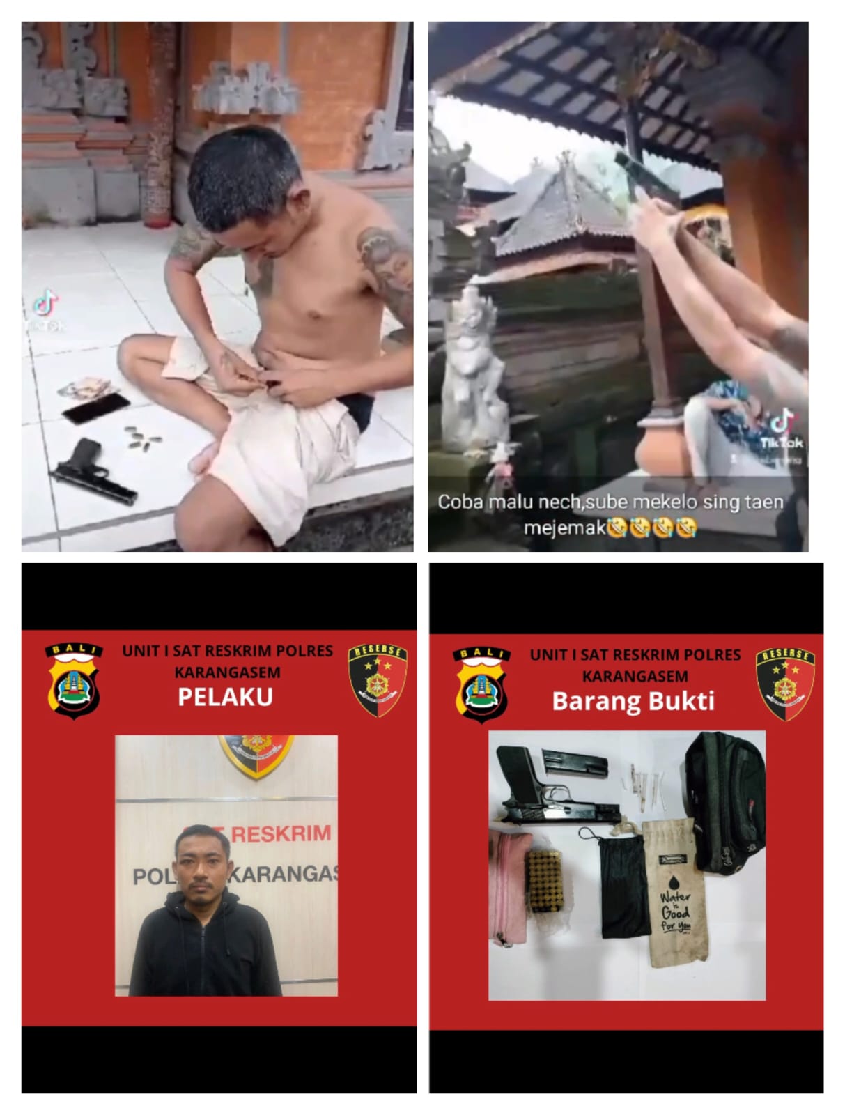 Video viral seorang pemuda memamerkan senjata api. Aksinya itu meresahkan warga hingga akhirnya diamankan Polres Karangasem.