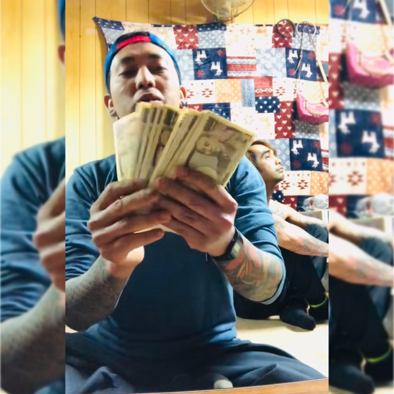 HITUNG GAJI: Pemilik akun Nanang Tu Krisna menghitung gajinya sebagai petani selama sebulan bekerja di Jepang.