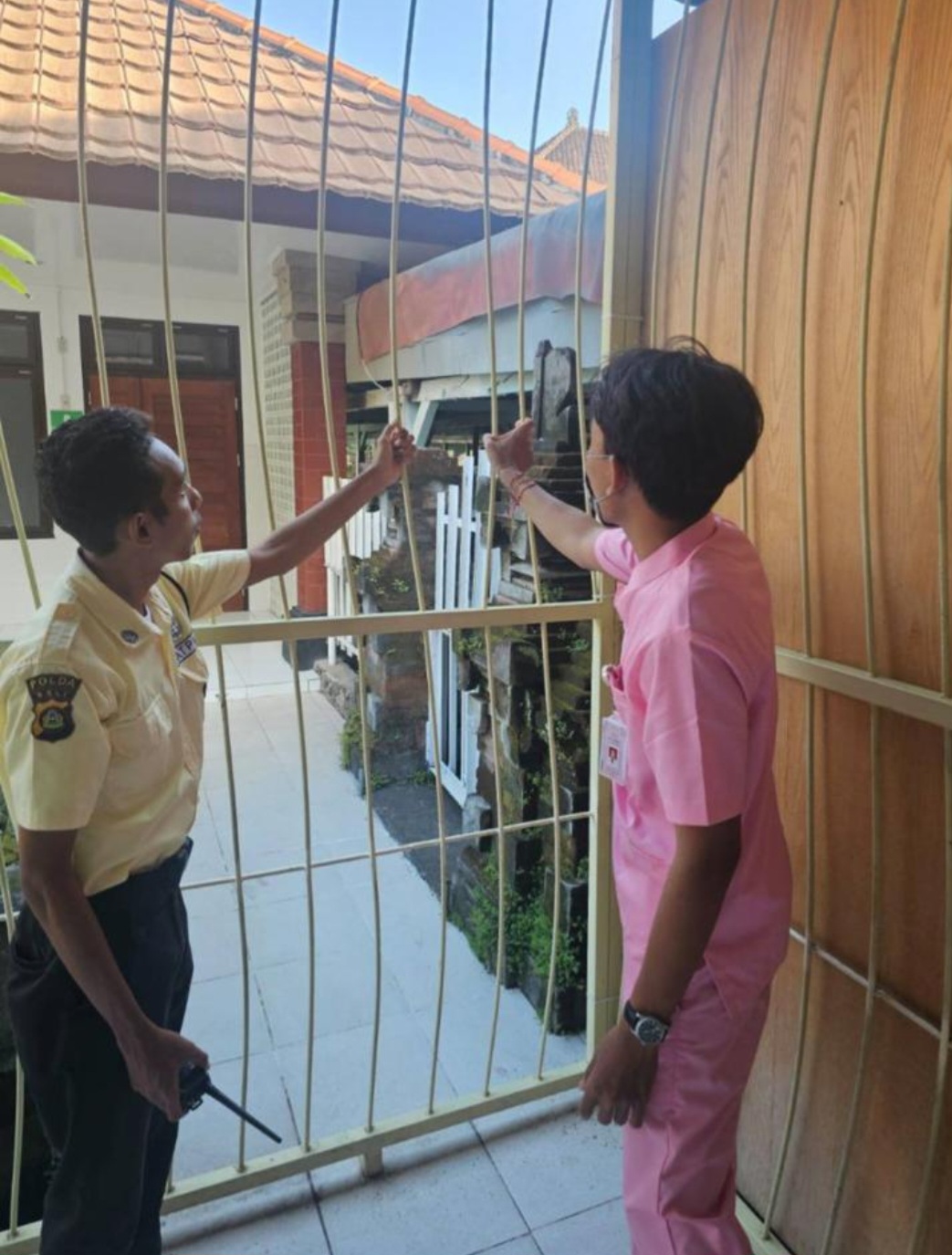 Terali besi di ruangan Anggrek RSUP Prof. Dr. I.G.N.G Ngoerah dijadikan akses kabur oleh Anton Simutov.