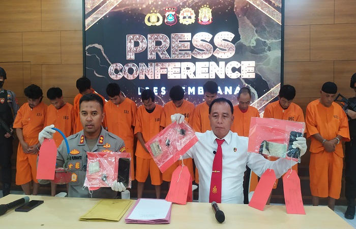 Para pelaku pencurian di wilayah hukum Polres Jembrana ditangkap Satreskrim Polres Jembrana selama Operasi Sikat Agung 2024.
