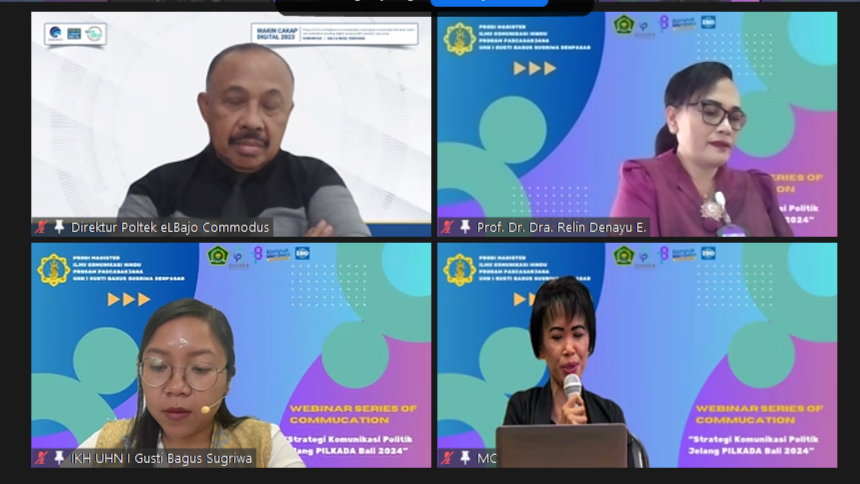 BICARA POLITIK: Webinar Series of Communication yang digelar Program Studi Magister Ilmu Komunikasi Hindu Pascasarjana UHN I Gusti Bagus Sugriwa Denpasar.