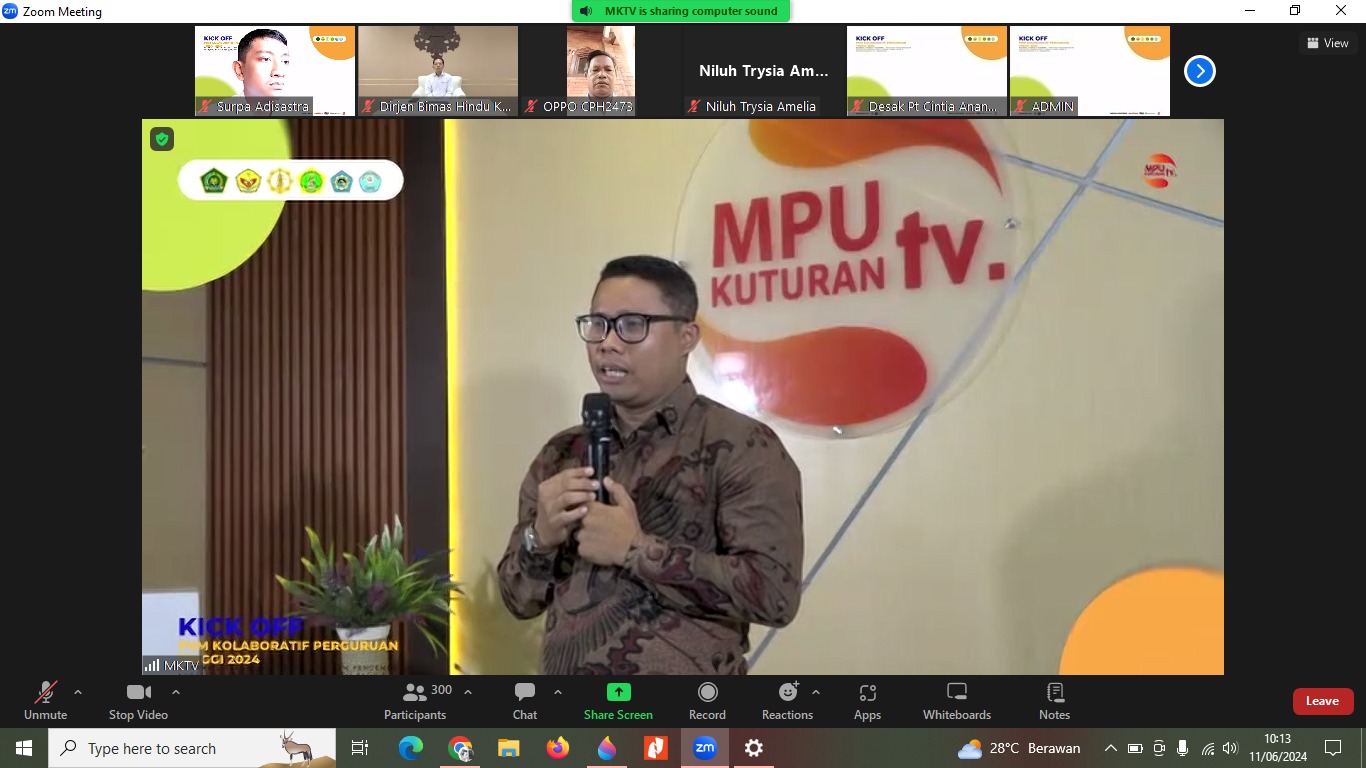 WEBINAR HINDU: Pembukaan kegiatan Pengabdian Kepada Masyarakat (PKM) kolaborasi perguruan tinggi keagamaan Hindu di Indonesia. Kegiatan itu menyasar Gen-Z Hindu di seluruh Indonesia.