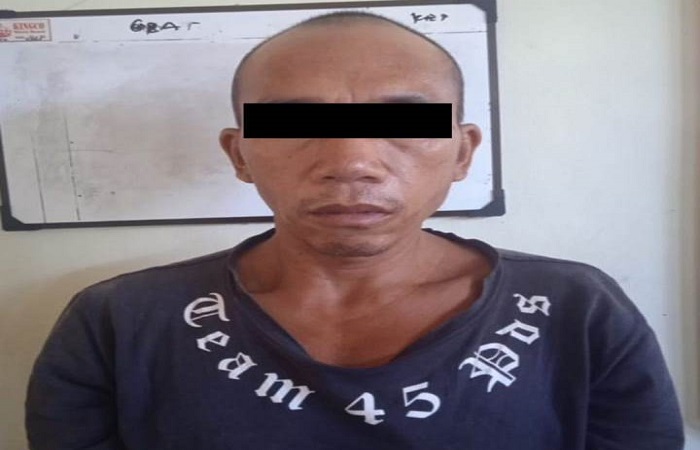 Komang Budiada alias Mandrak, 49, diamankan Polsek Mengwi.