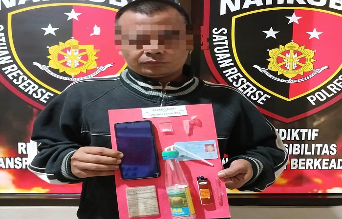 I Wayan Eka Putra alias Bocok di Polres Gianyar.