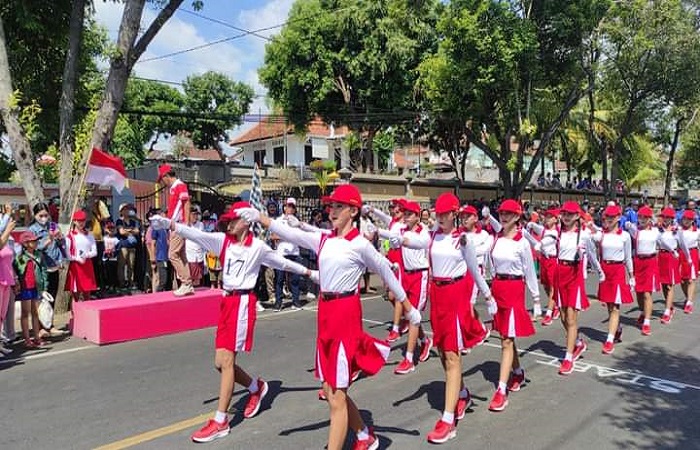 Dokumentasi lomba gerak jalan dalam rangka HUT Kemerdekaan RI di Kabupaten Buleleng.