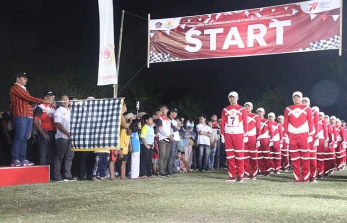 Suasana lomba gerak jalan 45 Km pada tahun 2022 lalu. Kini untuk memeriahkan kembali, unsur TNI/Polri dilibatkan.