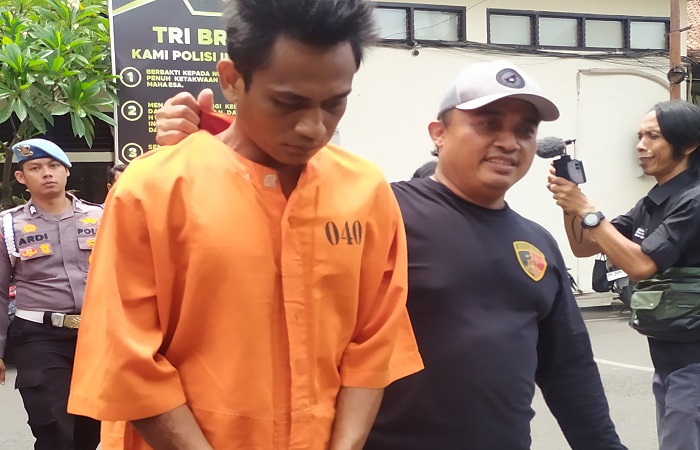 Putu Suardana, 36, pelaku pencurian dua unit motor. Dia ditangkap bersama Putu Juniawan, selaku penadah motor curian.