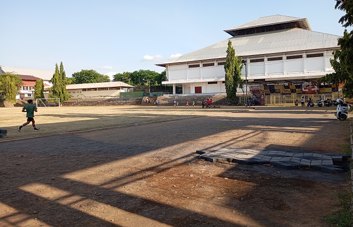 Proyek pembangunan jogging track Bhuwana Patra Singaraja mulai dikerjakan.