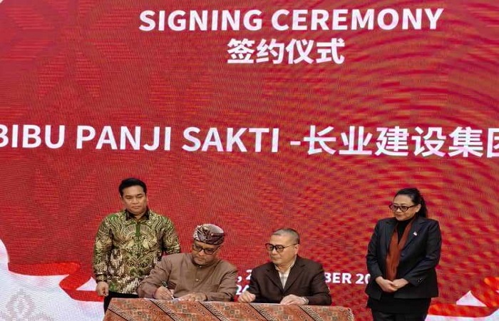 Penandatanganan HoA antara PT. BIBU Panji Sakti dengan ChangYe Construction Group, terkait dengan pembangunan bandara Bali utara.