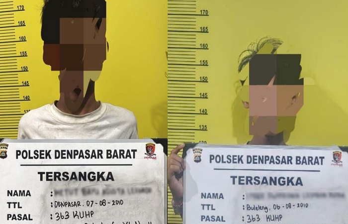 Dua bocah bernama KBAL, 14, dan IMDL, 14, diamankan polisi. Keduanya diamankan karena otaki pencurian dengan pemberatan (curat) dan pencurian sepeda motor (curanmor).