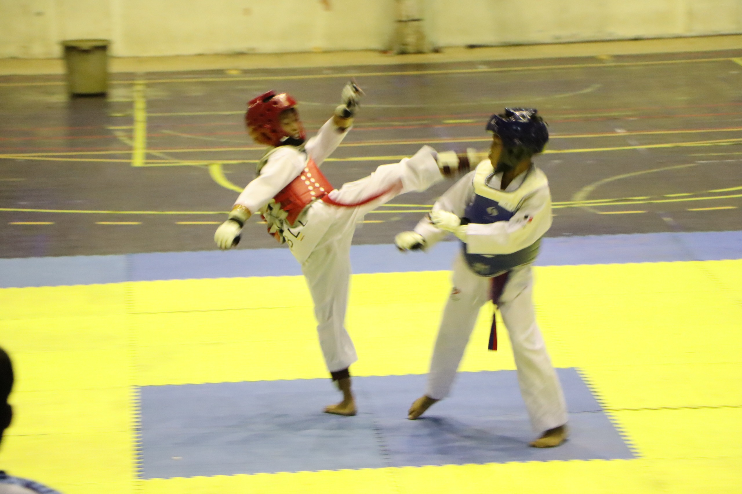 TAEKWONDO: Suasana pertandingan Kejuaraan Taekwondo Buleleng Cup.