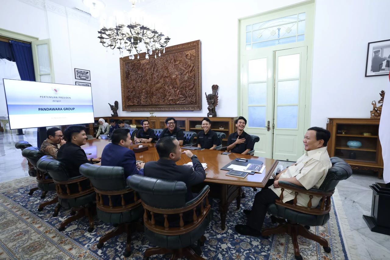 Pertemuan Pandawara Group dengan Presiden Prabowo Subianto di Istana Negara Jakarta, Selasa (11/3/2025).