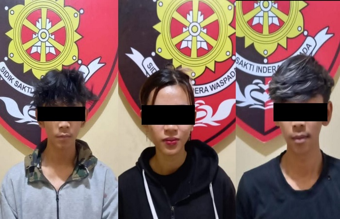 PSK MiChat inisial NPS, 19, bersama dua teman pria inisial SAW, 18, dan SAJ, 16, diamankan Polsek Denpasar Utara.