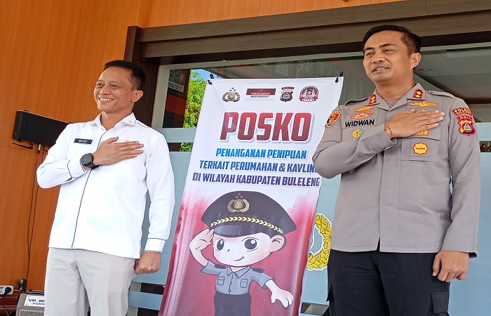 Peresmian Posko Penanganan Penipuan oleh Direktur Pengendalian Risiko dan Pencegahan Korupsi KemenPKP bersama Kapolres Buleleng. Kasus rumah subsidi di Buleleng ternyata menjadi atensi pemerintah.