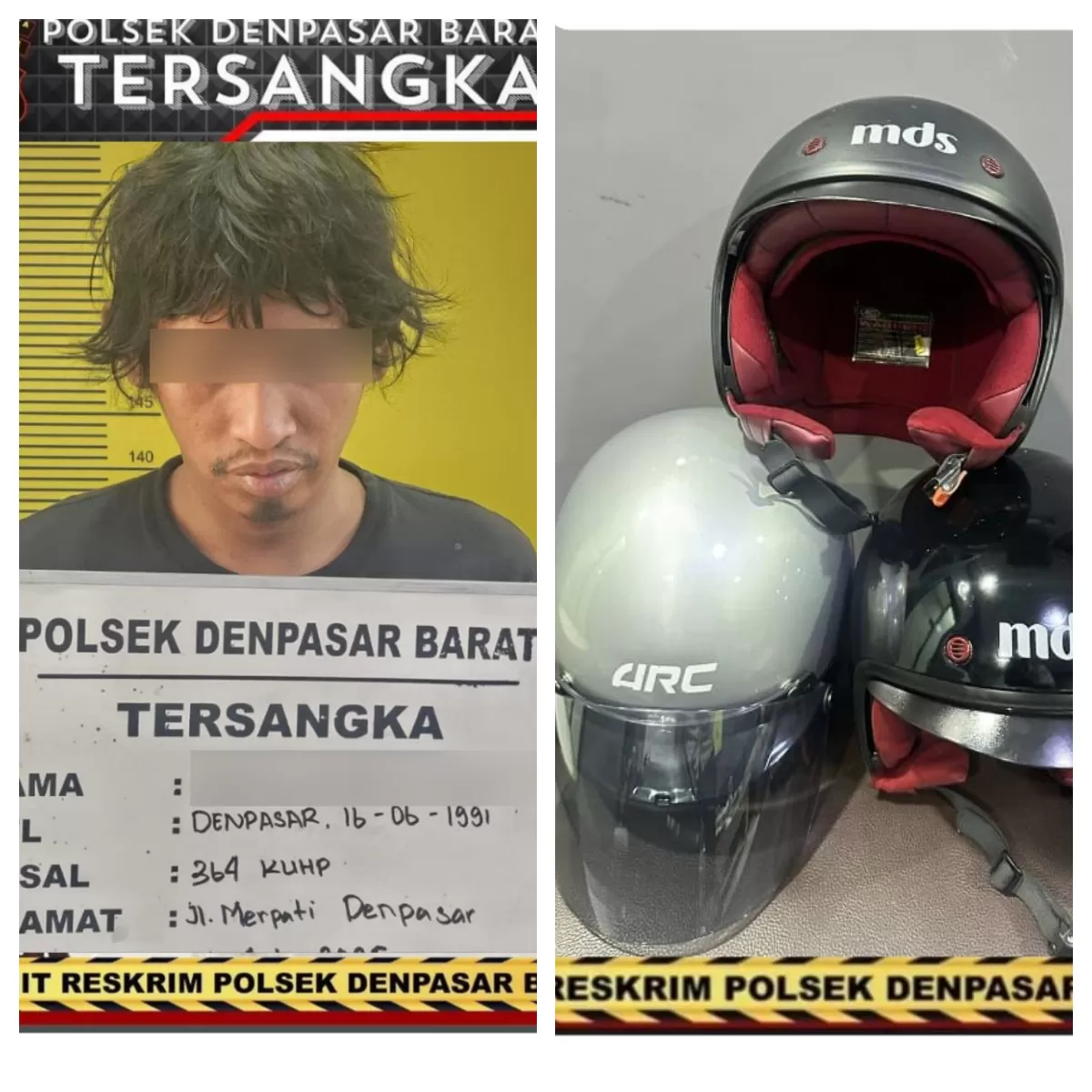 TARGET OPERASI: Pelaku pencurian helm yang beraksi di Denpasar dan Badung. Tersangka sudah beraksi di 10 TKP berbeda.