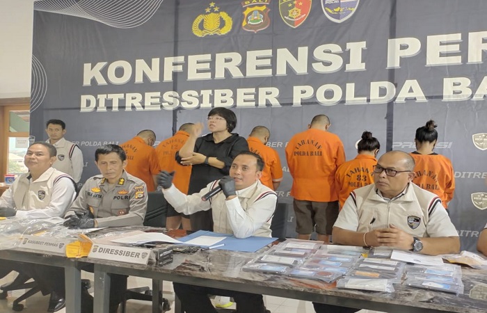 Para pelaku yang tergabng dalam sindikat judol diamankan Direktorat Reserse Siber Polda Bali.