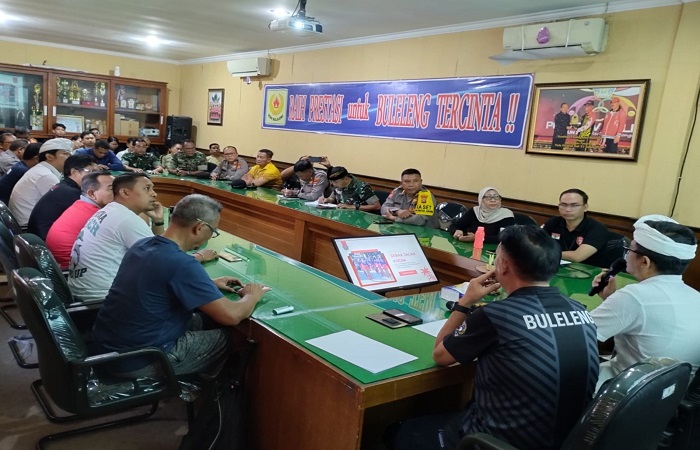 Rakor bahas keamanan jalannya lomba gerak jalan, khususnya kategori 45 km dewasa putra, sebab kini dimulai lagi dari wilayah Buleleng timur.