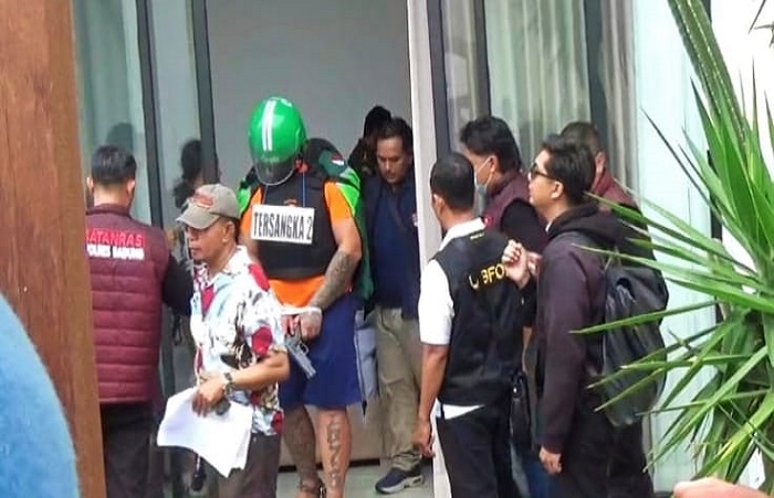 Proses rekonstruksi penembakan WNA Australia di Villa Casa Santisya, Jalan Pantai Munggu Seseh, Banjar Sedahan, Desa Munggu, Mengwi, Badung, Rabu (30/7) lalu.