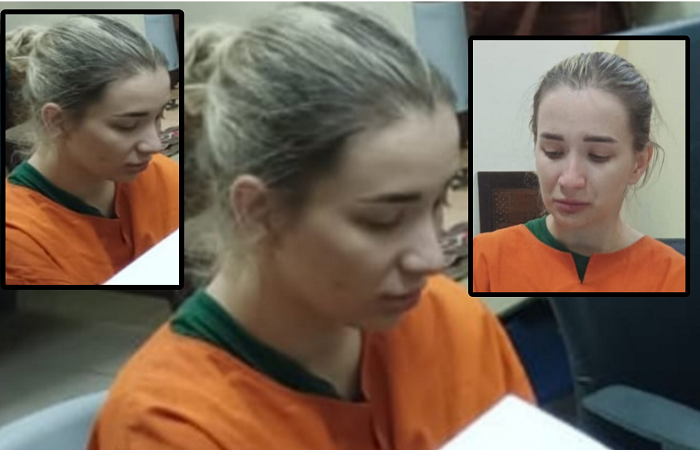 Pelaku penyelundupan sabu asal Ukraina bernama Kateryna Vakarova usia 21 tahun jalani pemeriksaan maraton.