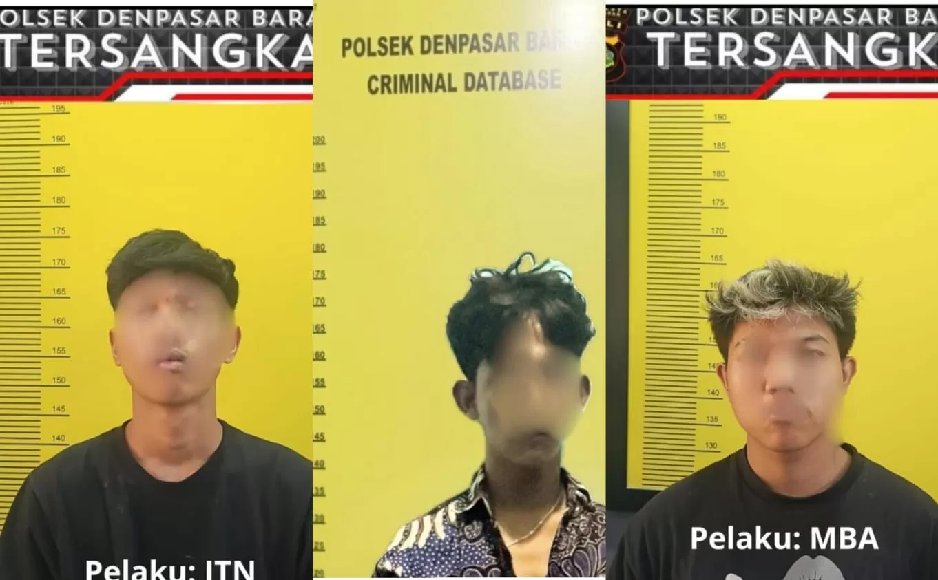 LINTAS KABUPATEN: Para pelaku aksi curanmor sindikat lintas kabupaten yang berhasil diringkus polisi. Salah seorang diantaranya berasal dari Buleleng.