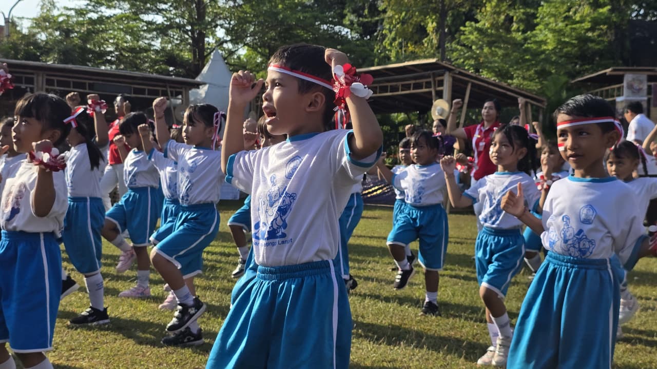 CERIA: Anak-anak PAUD di Buleleng melakukan senam ceria serangkaian Bulfest.