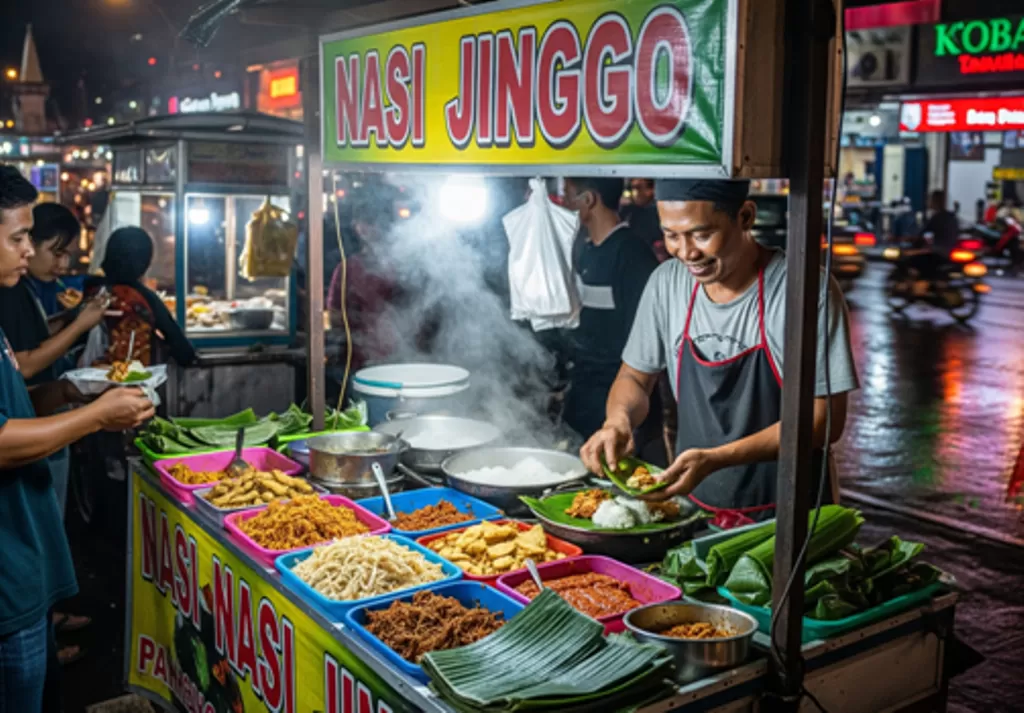 Ilustrasi pedagang nasi jinggo