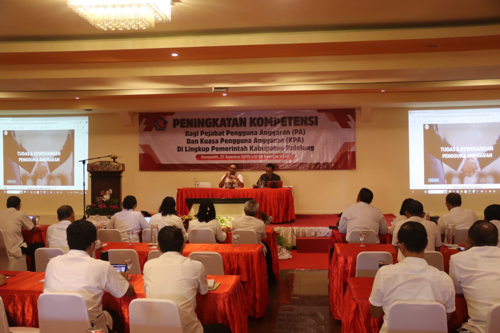 BIMBINGAN TEKNIS: Suasana bimbingan teknis (bimtek) Peningkatan Kompetensi bagi Pejabat Pengguna Anggaran (PA) dan Kuasa Pengguna Anggaran (KPA).