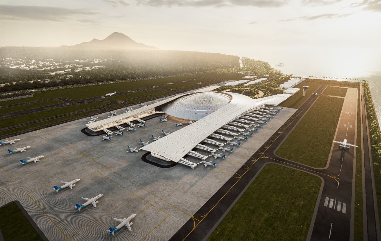 DESAIN BANDARA: Rancangan desain bandara baru di Bali Utara yang digagas PT BIBU Panji Sakti.