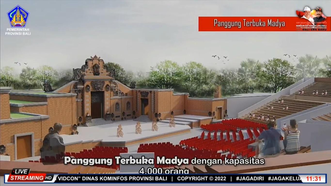 Rancangan pembangunan Pusat Kebudayaan Bali di Kabupaten Klungkung.