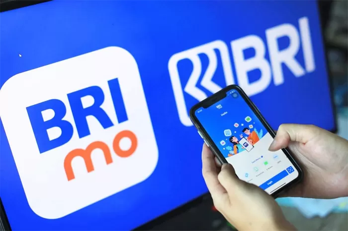ilustrasi nasabah Bank BRI menggunakan aplikasi Brimo.
